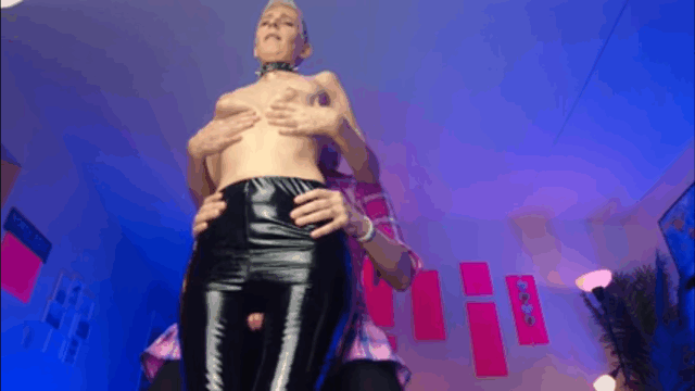 Femboy in latex gets dominated – real amateur couple fun